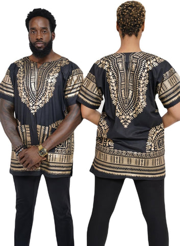 Dupsie's African Print Unisex Dashiki Shirt African Attire for Men Women Black History month, Festivals, Church, Cruises