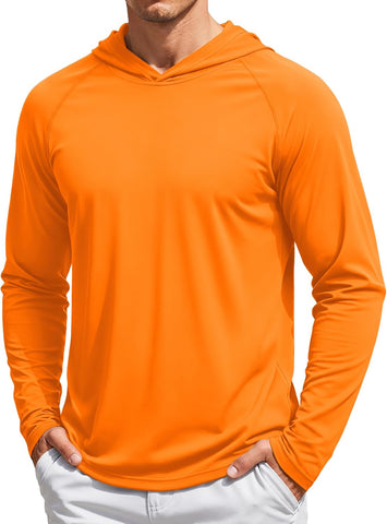 TACVASEN Men's Long Sleeve Active T-Shirts UPF 50+ Hoodies Sun Protection Shirt Lightweight Quick Dry Rash Guards