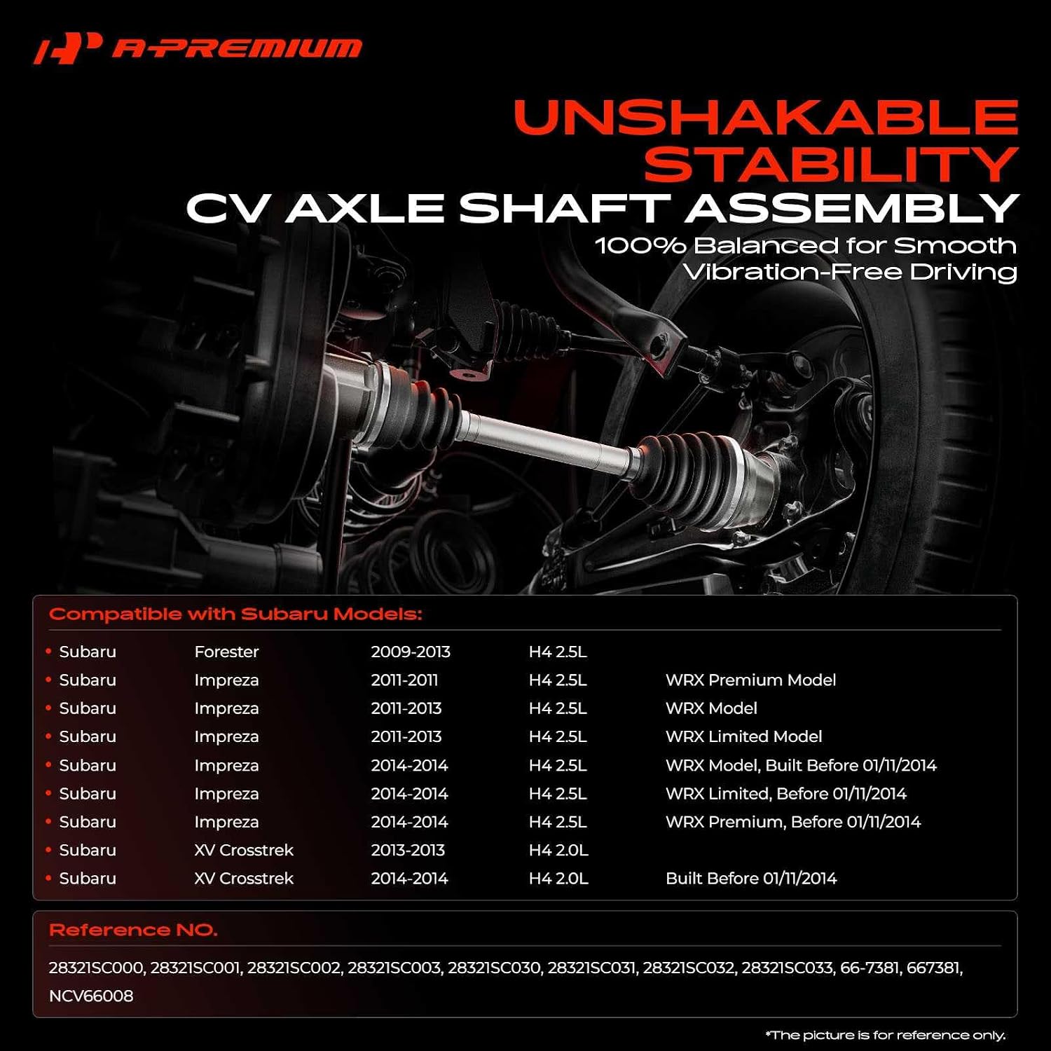 A-Premium Front Driver or Passenger Side CV Axle Shaft Assembly