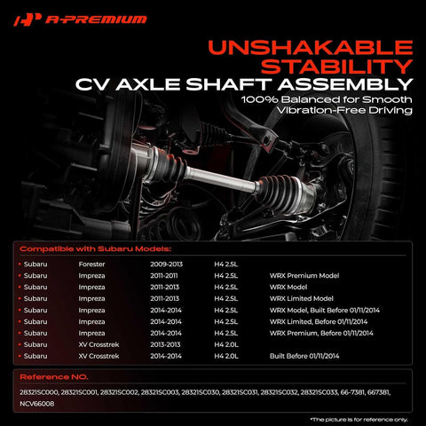 A-Premium Front Driver or Passenger Side CV Axle Shaft Assembly