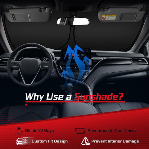 ARISMOTOR Windshield Sun Shade for Toyota Tacoma 2016-2026