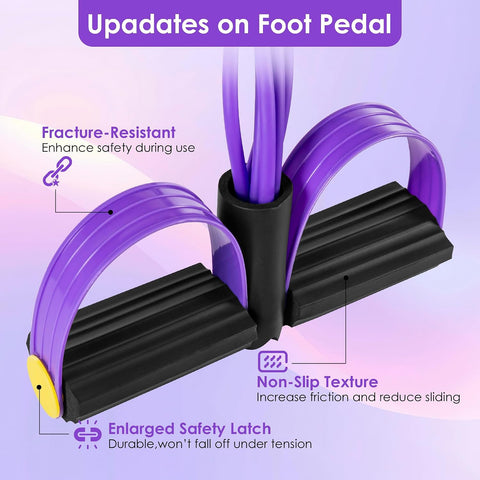 Pedal Resistance Band with Handle， Foot Pedal Resistance Band for Women，Multifunction Exercise Bands for Home Gym Full Body & Working Out