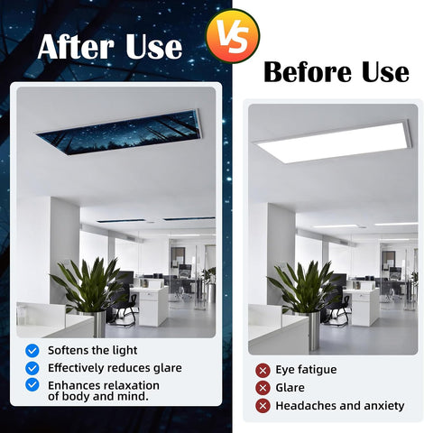 ANGSYLTH 2 Pcs Fluorescent Light Covers, 4x2 Feet Covers for Ceiling Lights