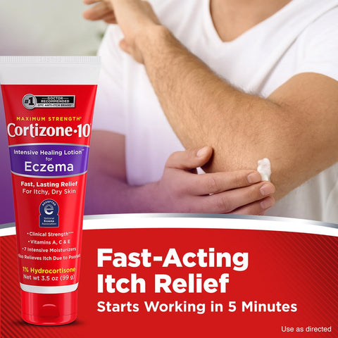 Cortizone-10 Max Strength Healing Itch Relief Eczema Lotion, 3.5 oz., 4-Pk