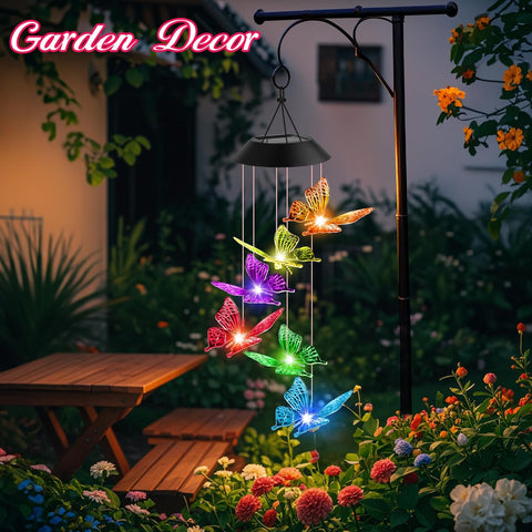 Winzwon Solar Wind Chimes, Christmas Gardening Butterfly Gifts for Women