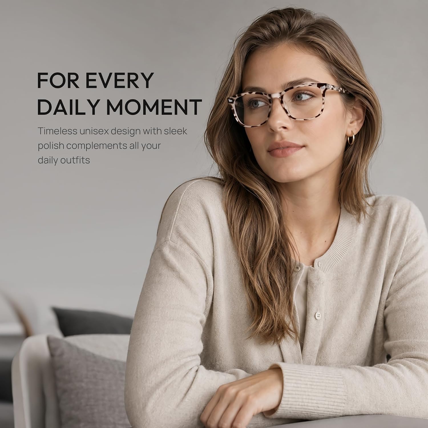 Blue Light Glasses for Woman Fashion Square Frame Computer Glasses for Blue Light Blocking