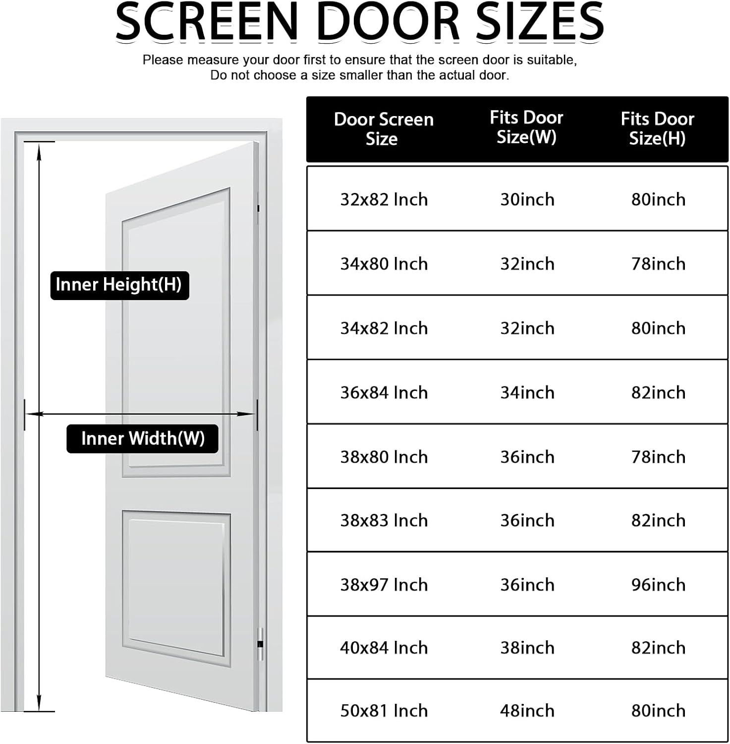YRH Magnetic Screen Door Mesh (Screen Itself Size:38x83 Inch, White)