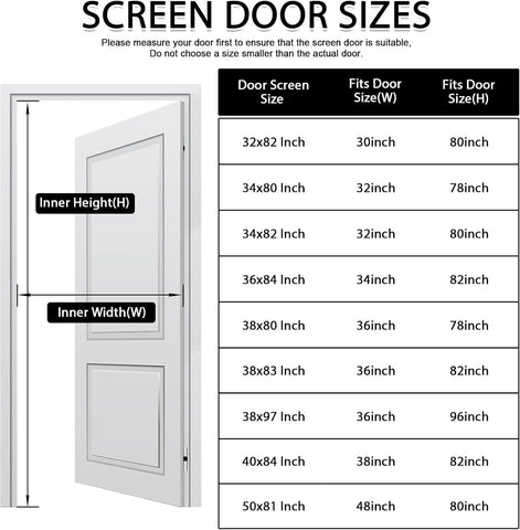 YRH Magnetic Screen Door Mesh (Screen Itself Size:38x83 Inch, White)