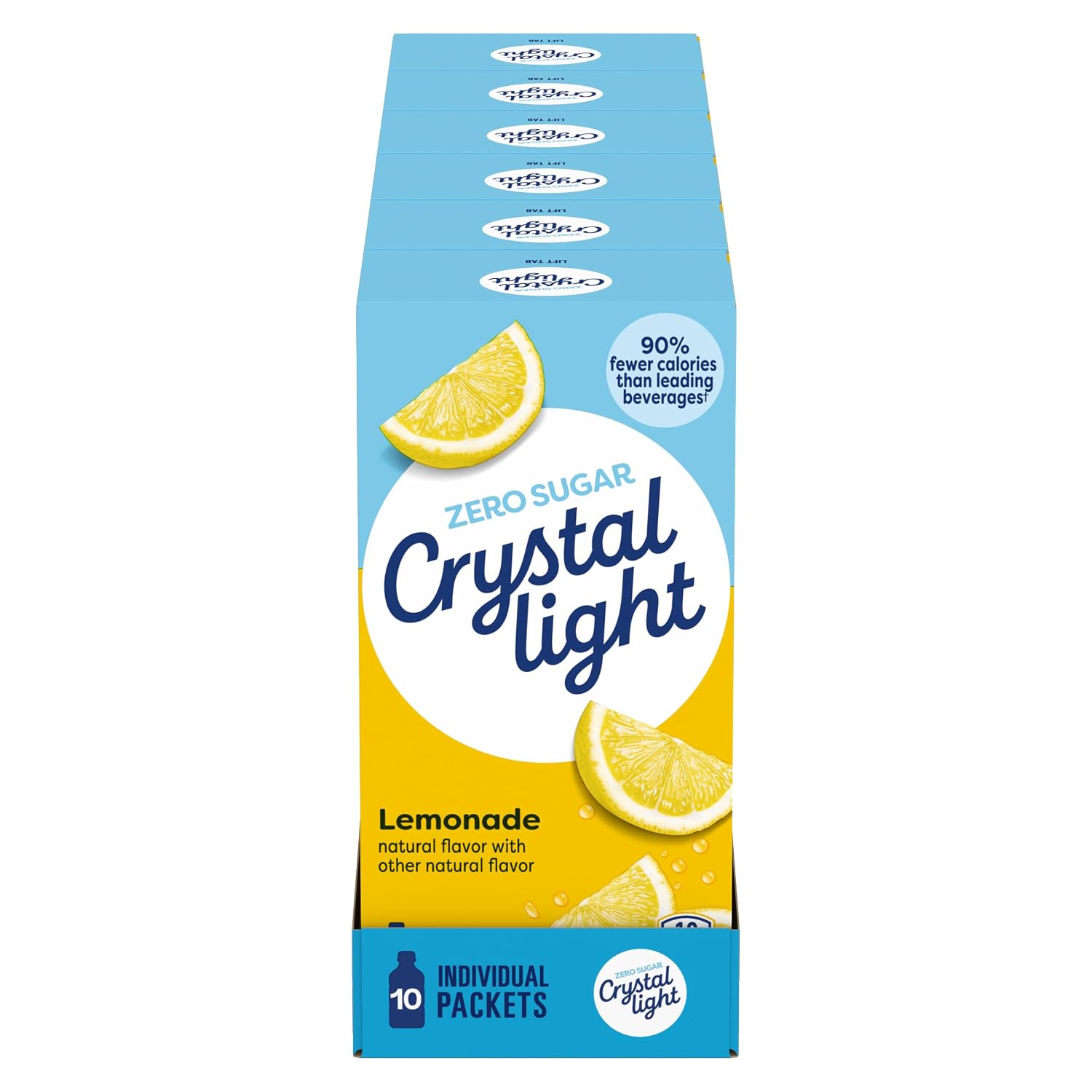 Crystal Light Drink Mix, 120 Packets, for Convenient On-the-Go Flavorful Hydration, Lemonade Natural Flavor with other natural flavor, Zero Sugar, 0.14 oz each