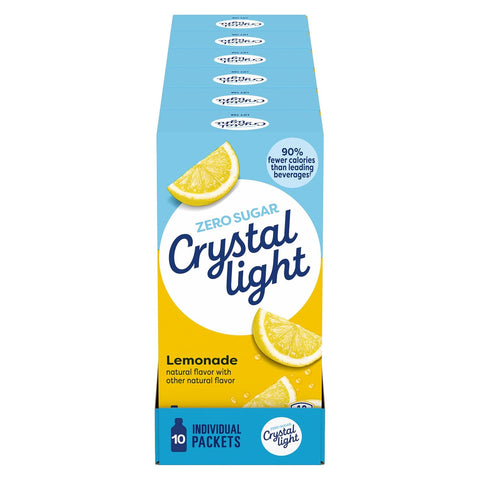 Crystal Light Drink Mix, 120 Packets, for Convenient On-the-Go Flavorful Hydration, Lemonade Natural Flavor with other natural flavor, Zero Sugar, 0.14 oz each