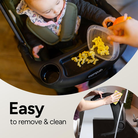 Mompush Lithe V2 Lightweight Travel Stroller Snack Tray Included, Forest