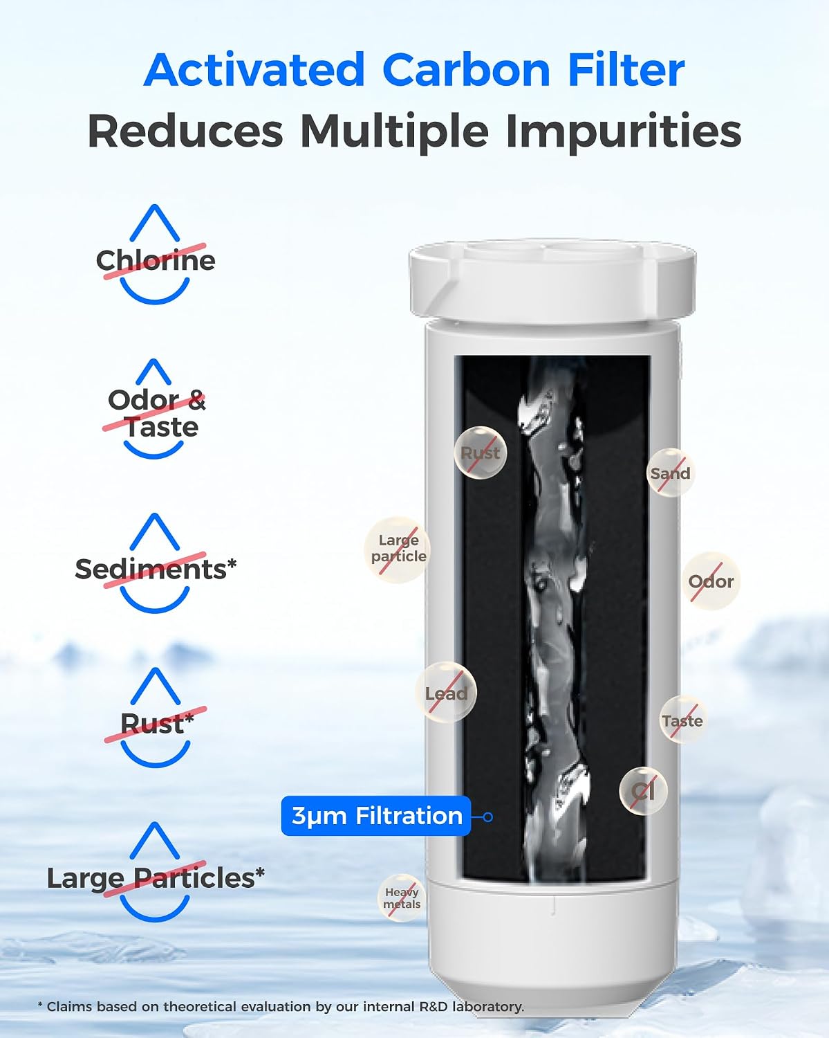 Waterdrop XWFE Refrigerator Water Filter, Built-in Chip, Replacement for GE® XWFE, XWF, Compatible with GNE27, GFE26, GDE25, GSS25 and PSE25 Series, NSF 42 & 372 Certified, 4 Pack