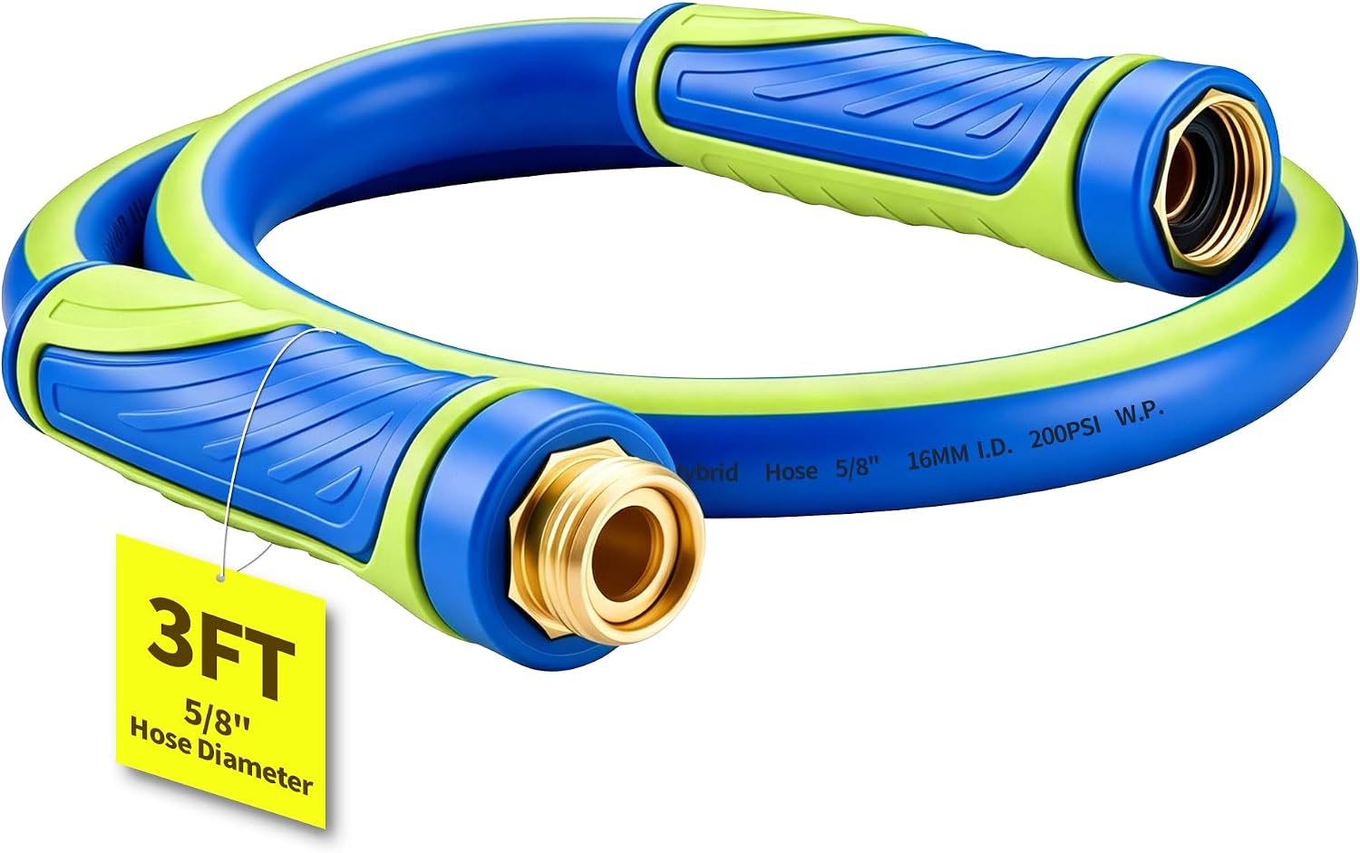 Garden Hose 3ft x 5/8", Heavy Duty Water Hose, Kink Resistant