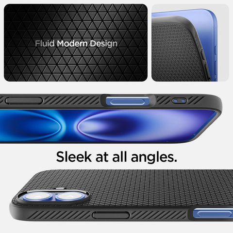 Spigen Liquid Air Designed for iPhone 16 Plus Case [NOT Compatible with MagSafe], [Military-Grade Protection] - Matte Black