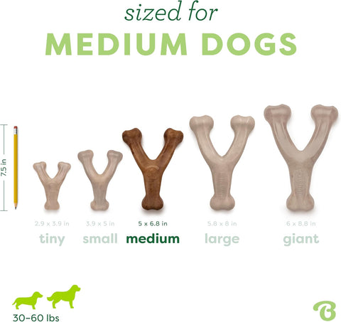 Benebone Wishbone Durable Dog Chew Toy for Aggressive Chewers, Real Bacon, Made in USA, Medium