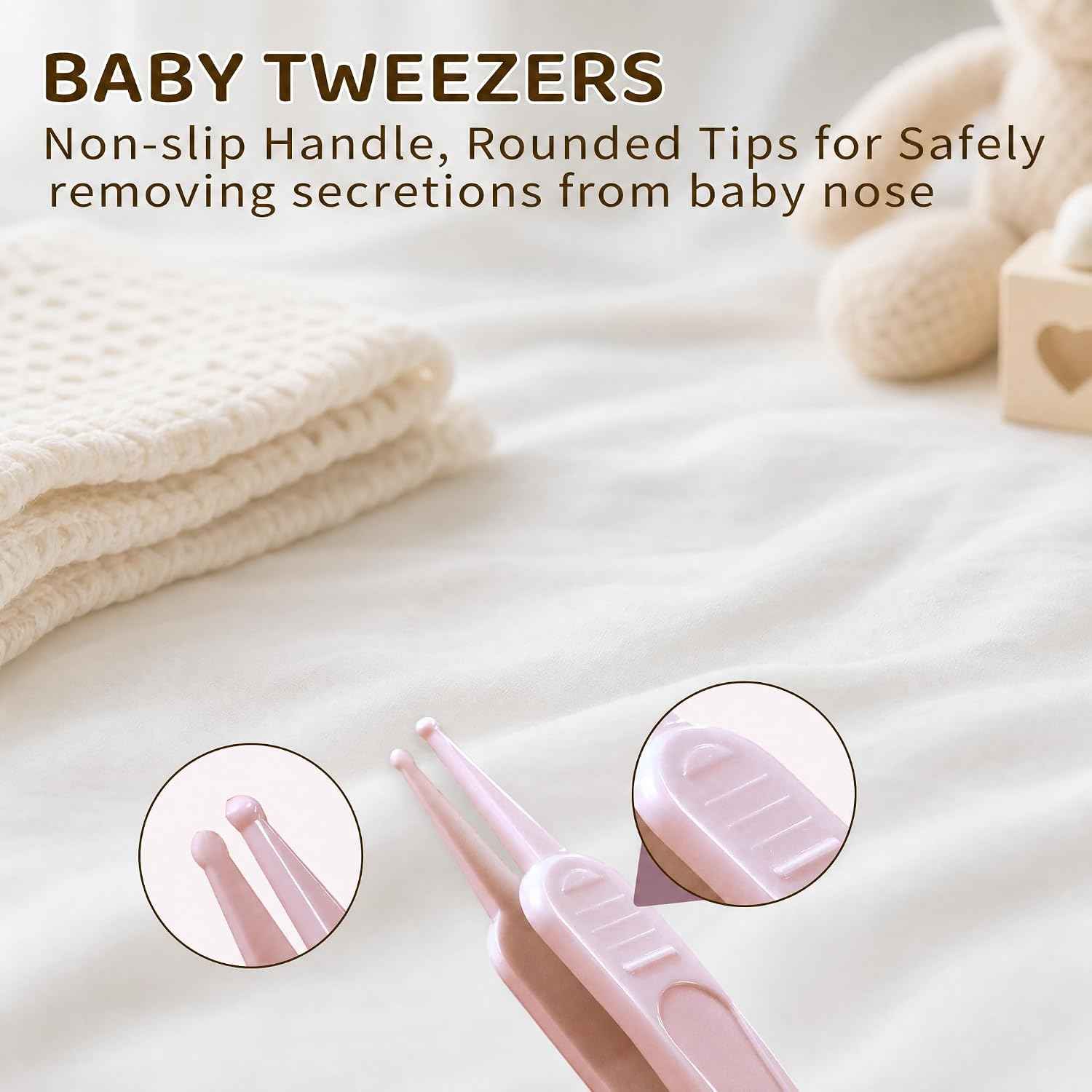 Baby Nail Kit with Owl Case, 4-Piece Infant Manicure Set, Pink