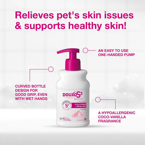 Douxo S3 Calm Dog Shampoo for Itchy Skin Relief, Dog Shampoo for Allergies and Itching, Soothes Itchy, Irritated or Allergic Skin For Dogs and Cats, 6.7 fl oz