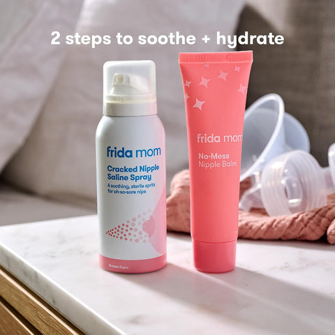 Frida Mom Nipple Cream and Saline Spray Set, Breastfeeding Essentials, 2pc