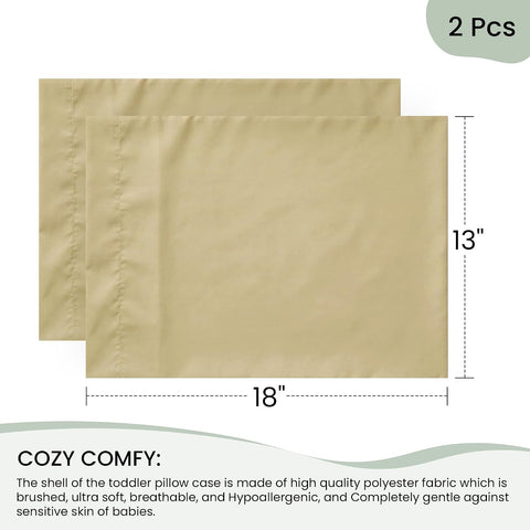 EXQ Home Toddler Pillowcases 13x18, Set of 2 (Dark Camel)