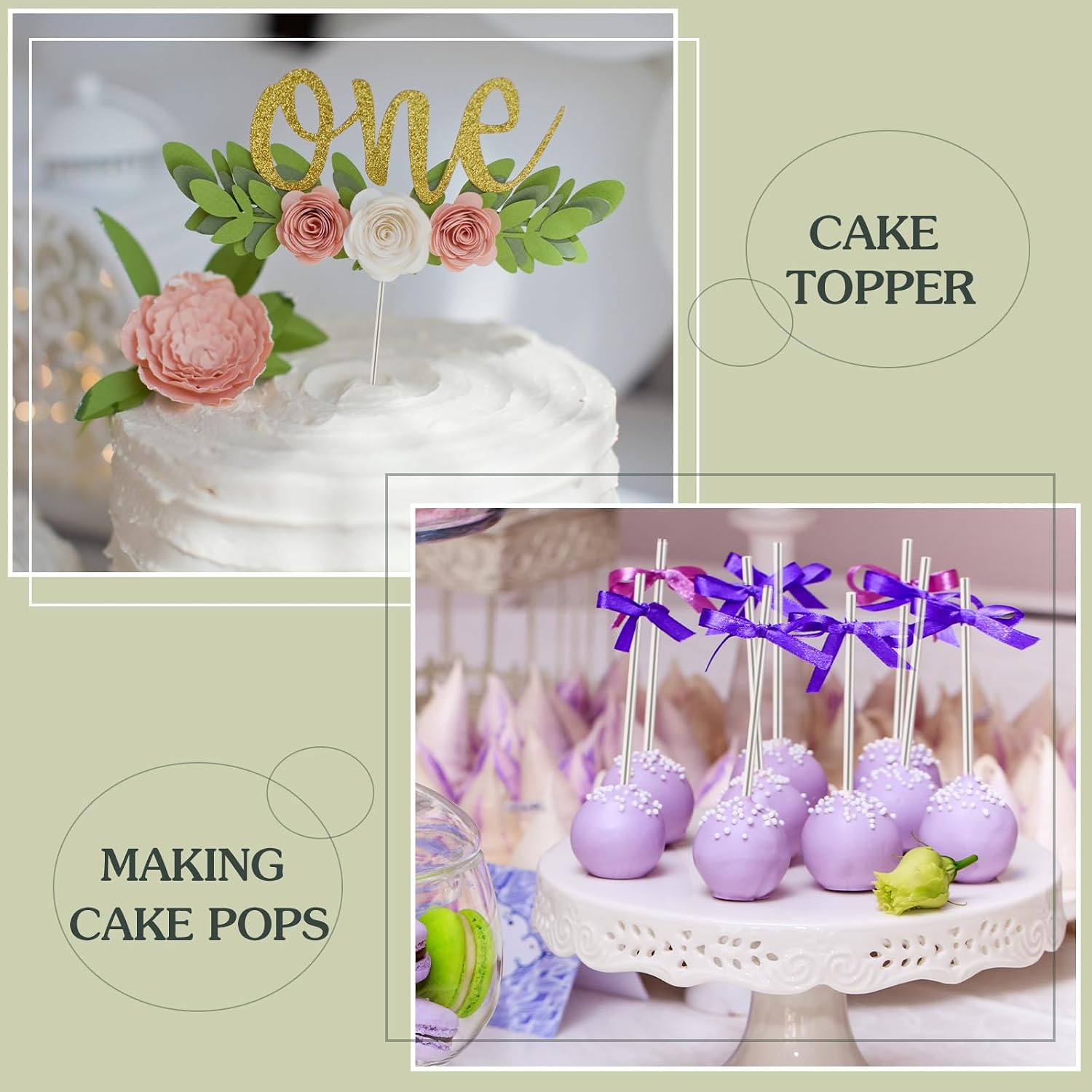 Zopeal 200 Pcs Acrylic Lollipop Stick Cake Pop Rod, 12 x 0.12 Inches, Clear