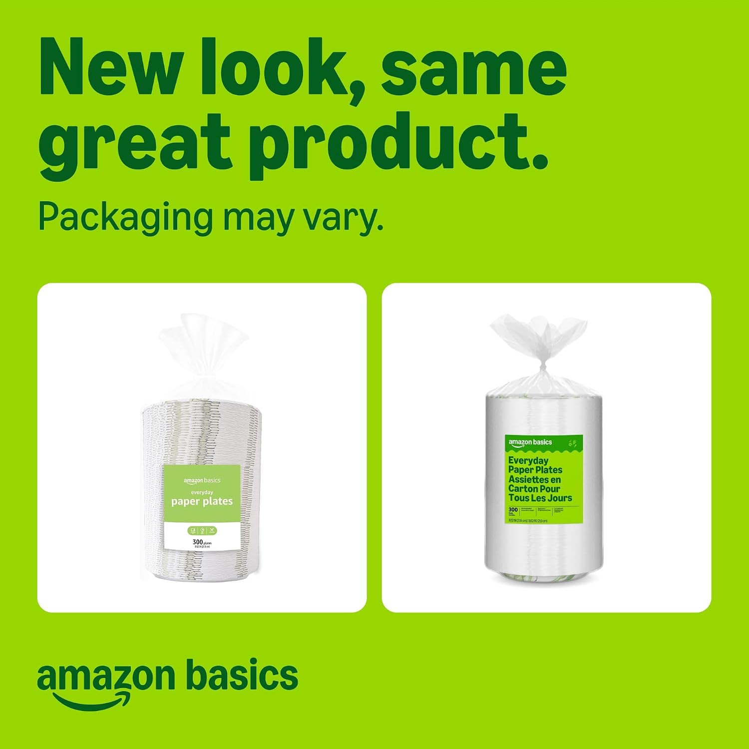 Amazon Basics Everyday Paper Plates, 8.62 Inch, Disposable, 600 Count, Packaging May Vary