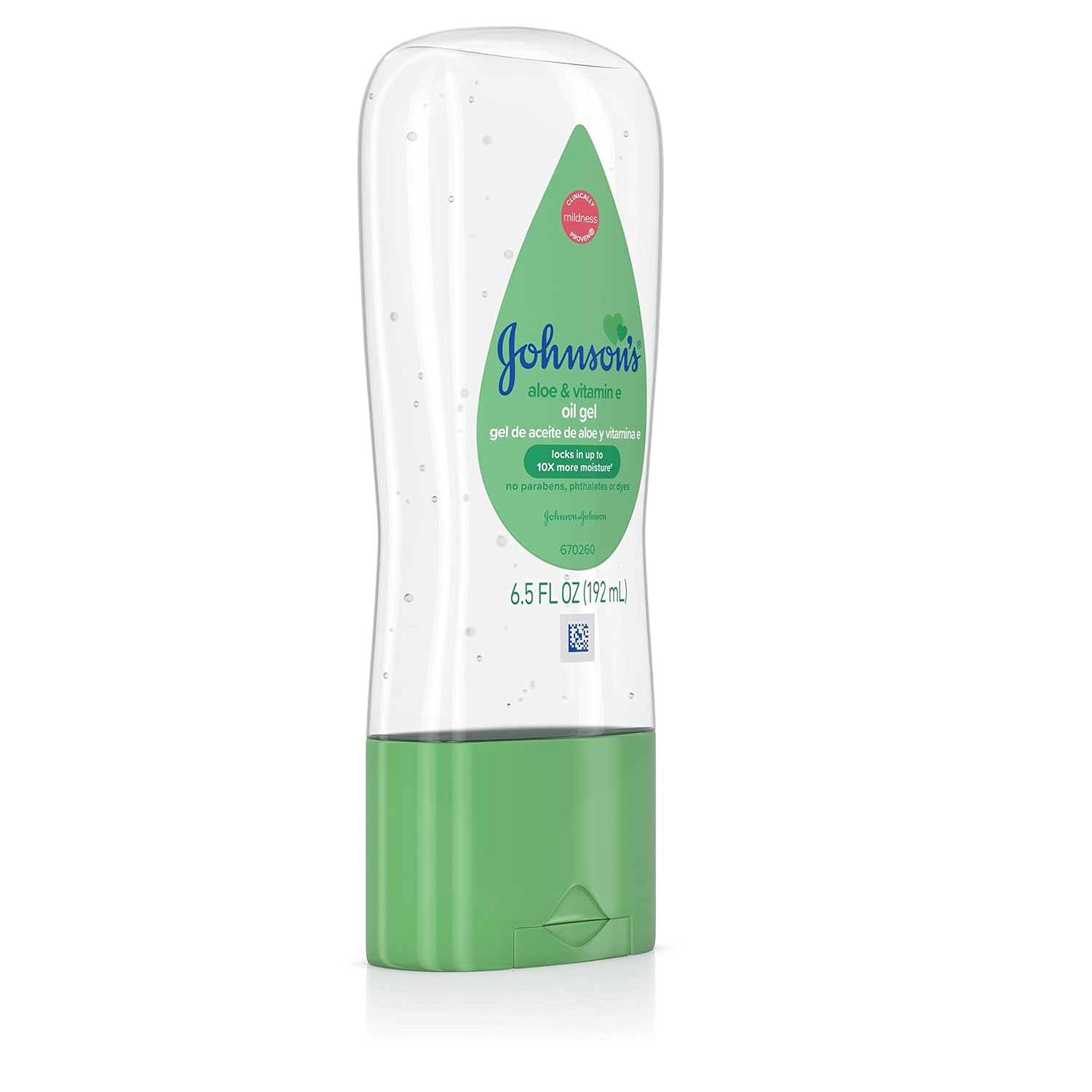 Johnson's Baby Oil Gel, Aloe Vera & Vitamin E, 6.5 fl oz