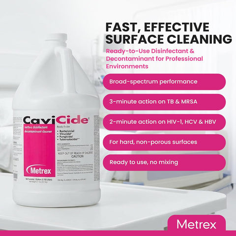 Metrex CaviCide Surface Disinfectant Cleaner, 1 Gallon, 3-Pack