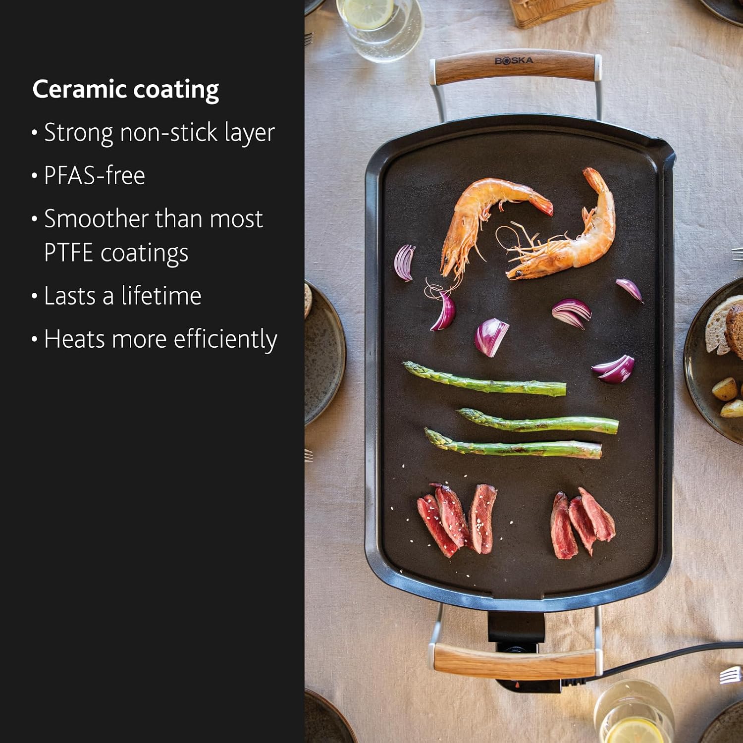 BOSKA Electric Griddle Pro - Large Indoor Griddle, Flat Top, 14 x 22 inch