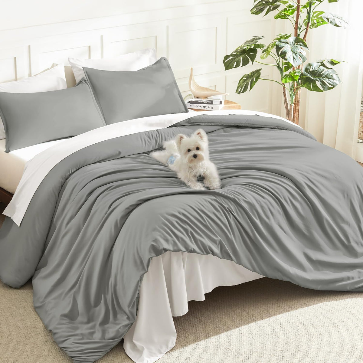 Litanika Comforter Full Size, 3 Pieces Lightweight Solid Bed Set