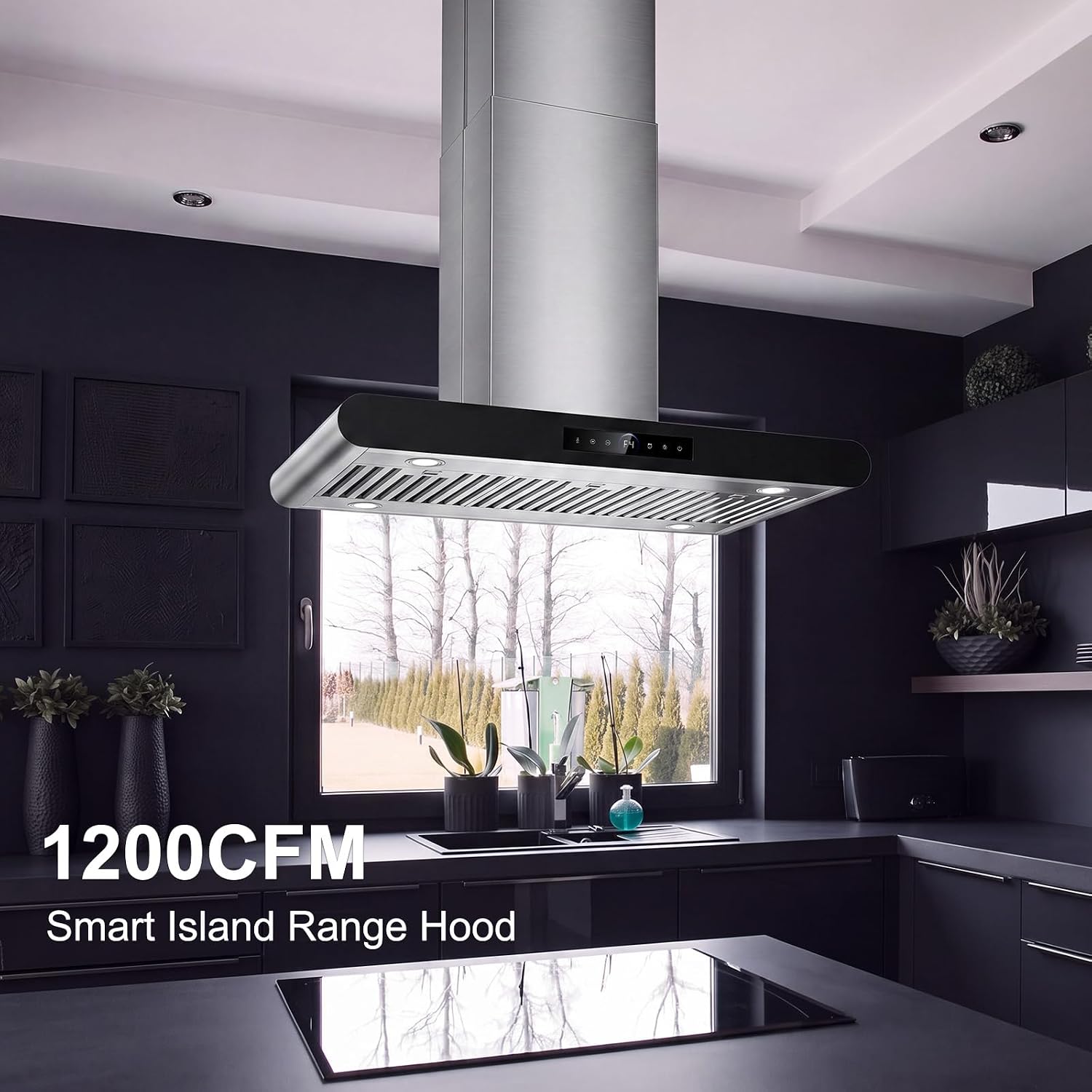 36 inch Island Range Hood 1200 CFM, Stainless Steel range hood