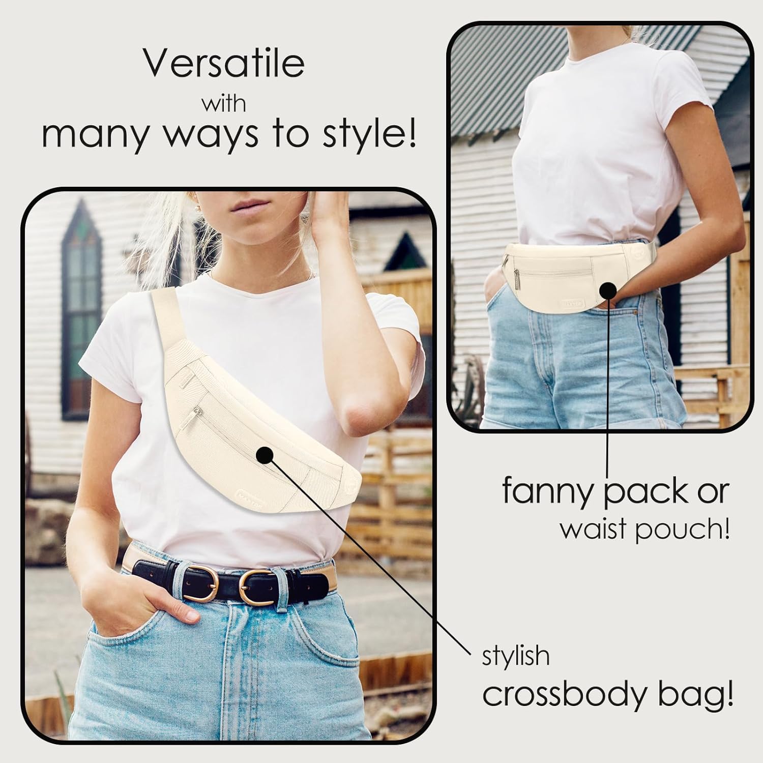 Small Aprocot Cross Body Bag Fashion Shoulder Fanny Pack for Women