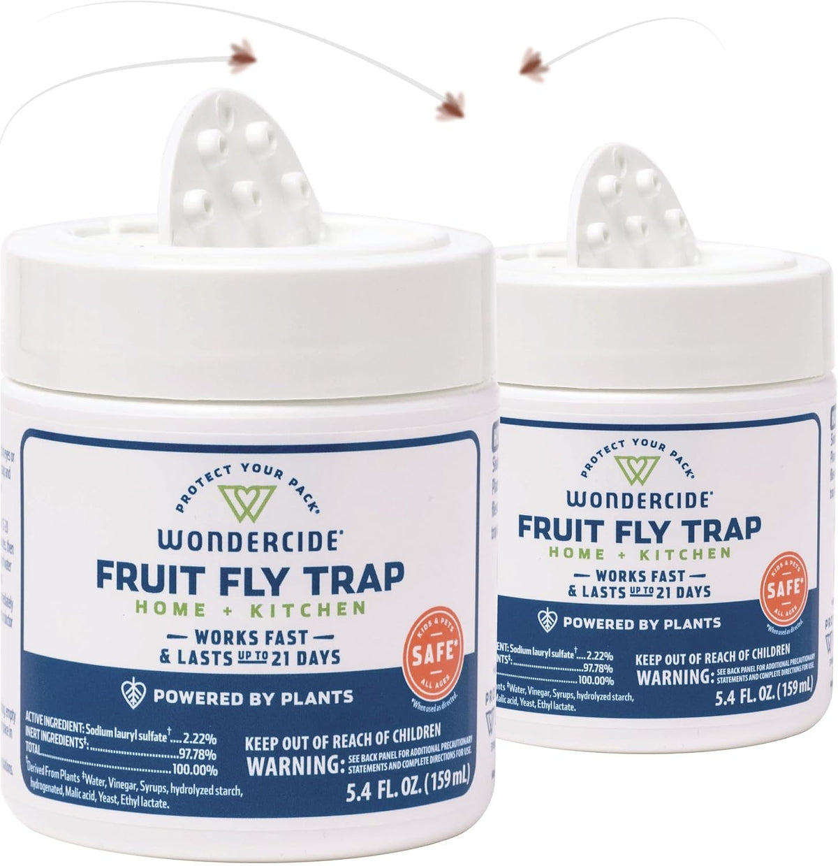 Wondercide - Fruit Fly Traps for Indoors - 5.4 oz, 2 Pack