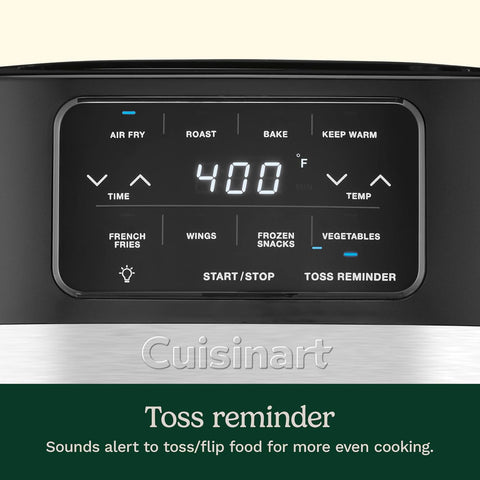 Cuisinart Air Fryer, 4.5-Quart Basket Fryer with 4 Cooking Functions to Air Fry, Roast, Bake, and Keep Warm, 4 Airfryer Presets, Dishwasher-Safe Parts, AIR-160NAS, Stainless Steel & Black