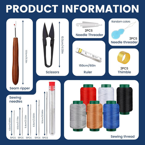 TLKKUE Sewing Kit for Adults, Steel Needles for Hand Sewing