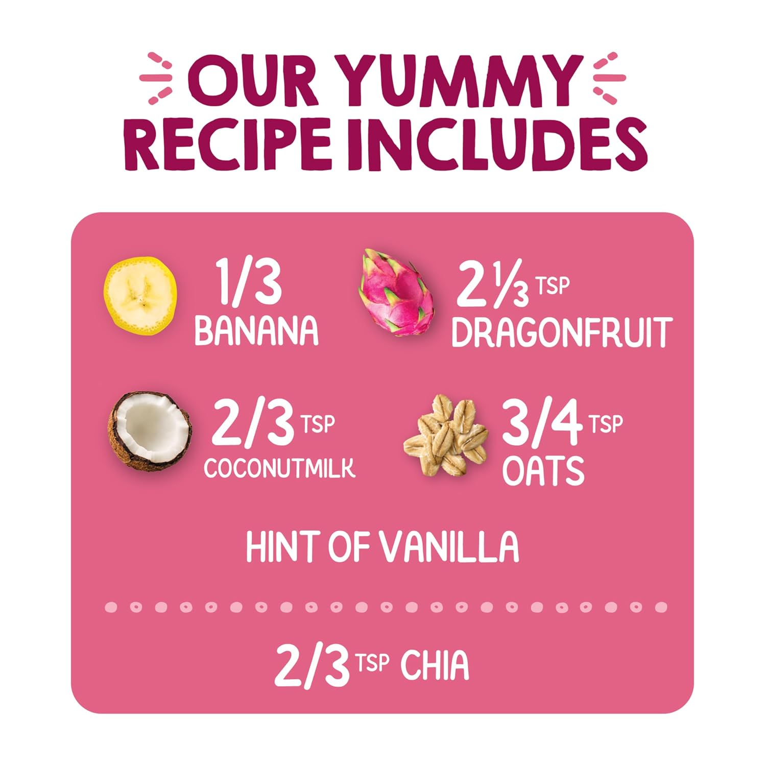 Happy Tot Organics Stage 4 Baby Food Pouches, Gluten Free, Vegan & Dairy Free Snack, Super Morning Fruit & Oat Blend, Bananas, Dragon Fruit, Coconut Milk, Oats & Chia, 4 Oz (Pack of 16)