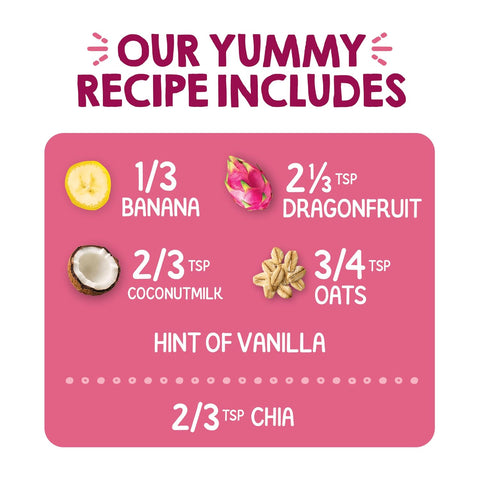 Happy Tot Organics Stage 4 Baby Food Pouches, Gluten Free, Vegan & Dairy Free Snack, Super Morning Fruit & Oat Blend, Bananas, Dragon Fruit, Coconut Milk, Oats & Chia, 4 Oz (Pack of 16)