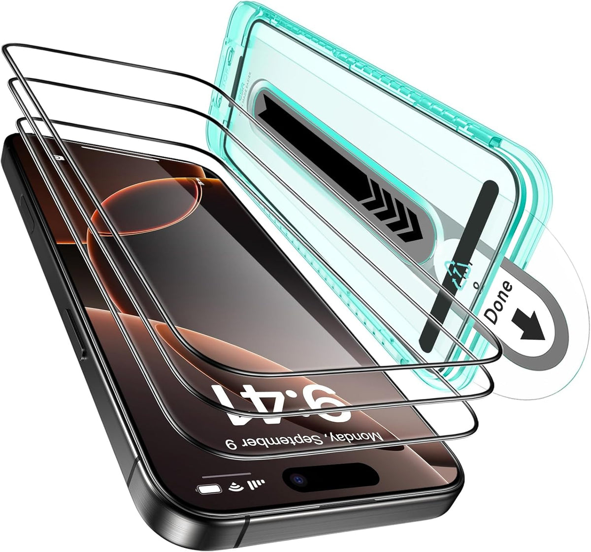 ESR 3 Pack for iPhone 16 Pro Screen Protector, FlawlessFit Tray