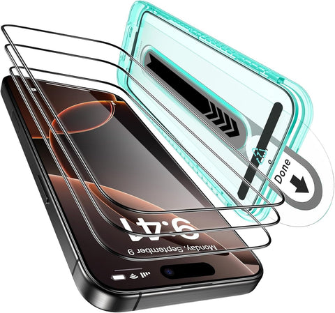 ESR 3 Pack for iPhone 16 Pro Screen Protector, FlawlessFit Tray