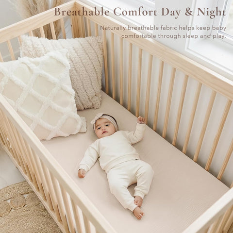 Konssy 2 Pack Muslin Crib Sheets for Standard Crib Mattress, 52" x 28"