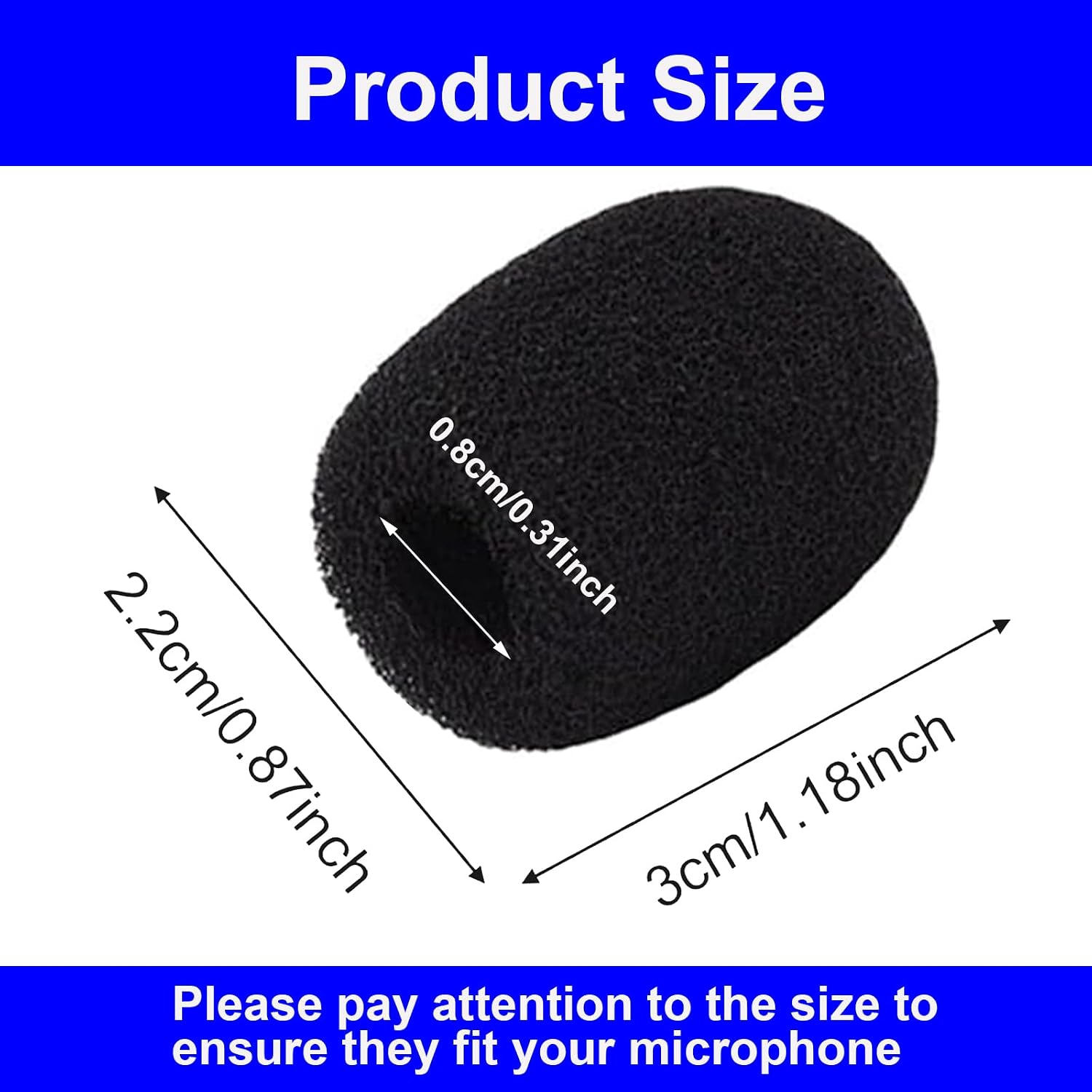 12 Pack Microphone Covers Foam, Noise Reduction Mic Cover, for Lapel and Headset Microphones Windscreen