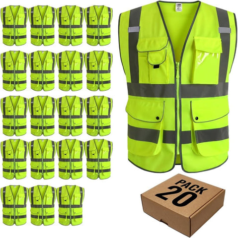 JKSafety Safety Vest for Men Women Reflective Hi Vis JK150 Yellow L