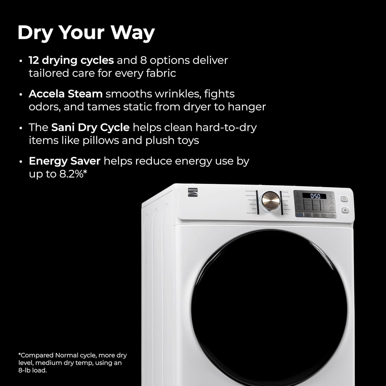 Kenmore 8.0 cu. ft. Front Load Gas Dryer - White