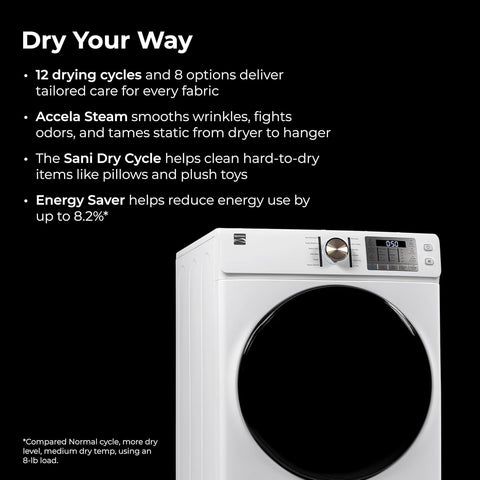 Kenmore 8.0 cu. ft. Front Load Gas Dryer - White