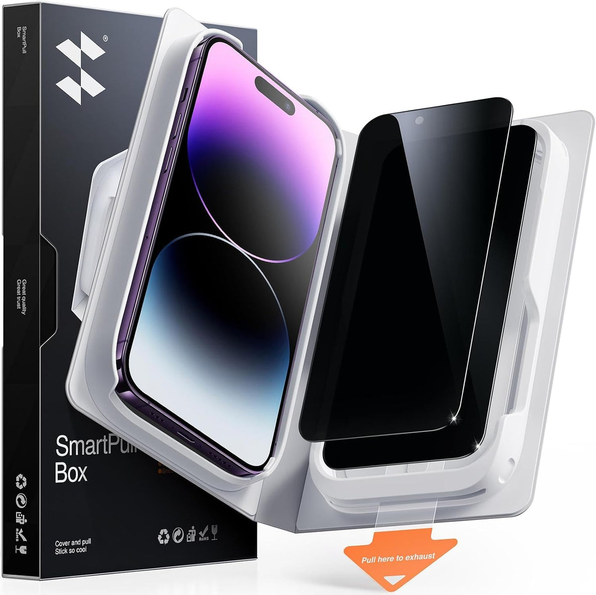 SMARTDEVIL 2 Pack Tempered Glass for iPhone 14 Pro Privacy Screen Protector