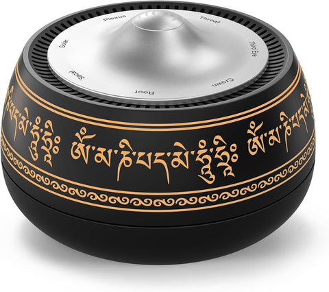 NDLT Portable Electronic Tibetan Singing Bowl, 8 Chakra Modes with 8 Chakra Cycle Play Mode, Auto/Manual Mode, Vibration & Built-in Timer, USB-C Rechargeable Meditation Device