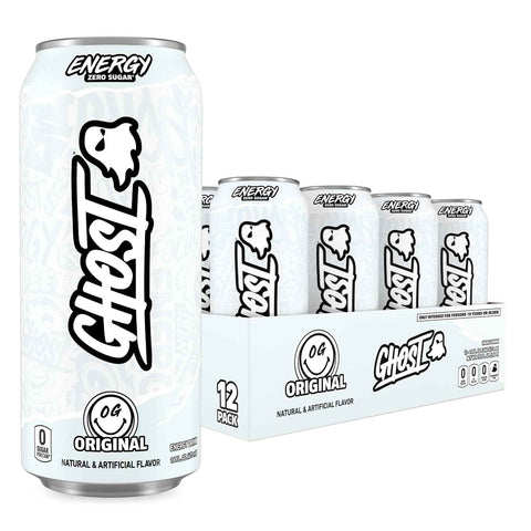 GHOST Energy Drink, Zero Sugars, 12-Pack, Original - 200MG Caffeine, 16oz