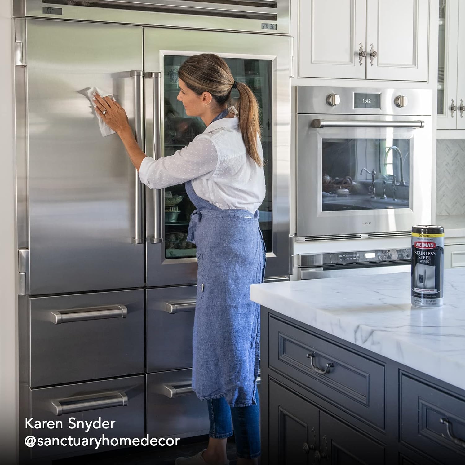 Weiman Stainless Steel Cleaner Wipes (4 Pack) Removes Fingerprints, Residue, Water Marks and Grease from Appliances - Works Great on Refrigerators, Dishwashers, Ovens, and Grills