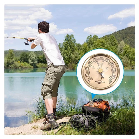 DXYOYONGMZ 3 in 1 Barometer, Traditional Barometer, Round Dial Air Weather Station, Gold