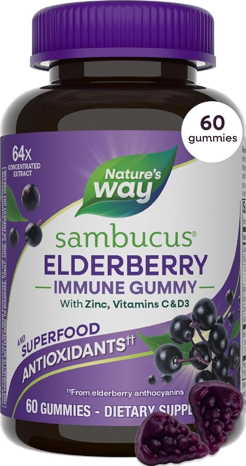 Nature's Way Sambucus Elderberry Gummies for Immune Support* Ages 4+, 60 ct