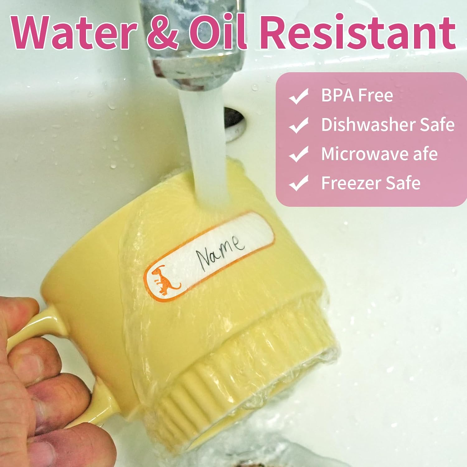 480 Pcs Waterproof Labels for Kids Stuff Daycare Name Bottle Essentials